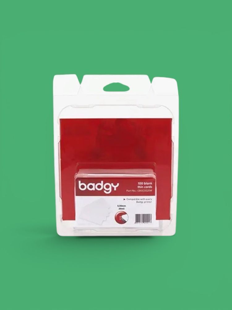 Пластикові ПВХ картки 100шт &mdash; товсті (30 міл &mdash; 0,76 мм) для принтерів Evolis Badgy200, Zenius, Primacy